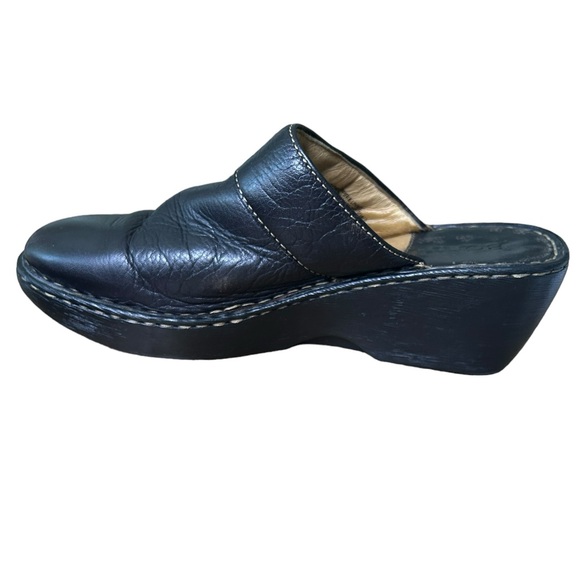 BORN Black Leather Clog/Mule Wedge Shoes Women’s Size 10 - Picture 9 of 10